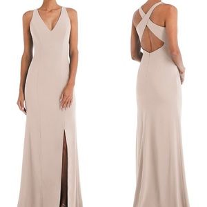 The Dessy Group Criss-Cross Cutout Back Maxi